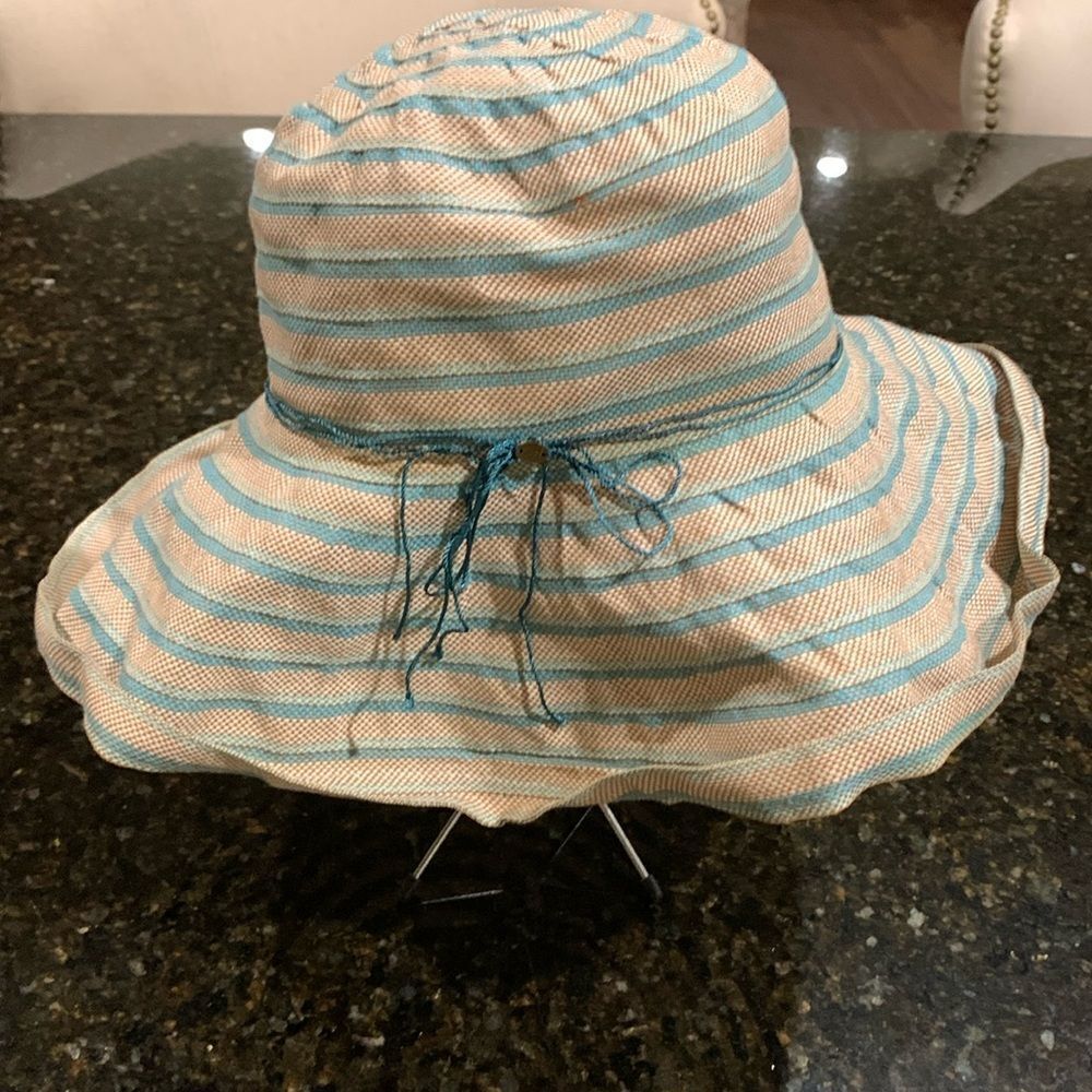Blue and gray Slouchy Sun Hat